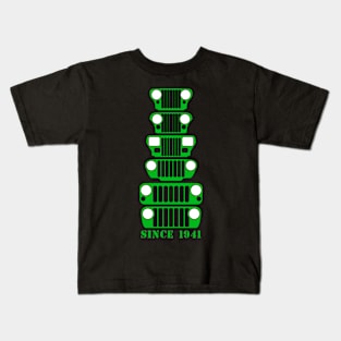 Jeep Grills Green Logo Kids T-Shirt